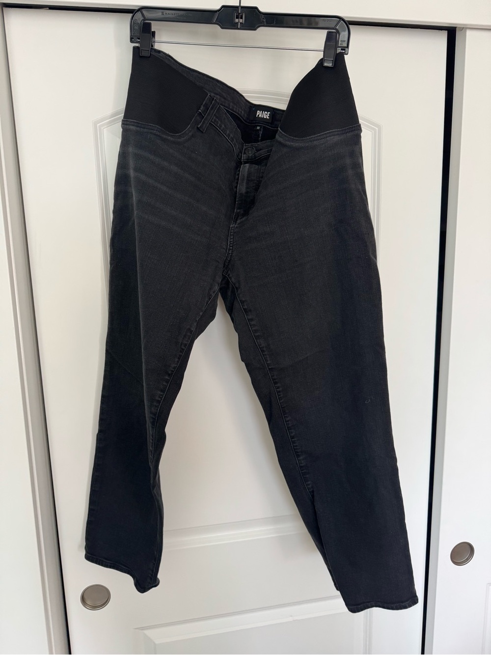 PAIGE Black Straight Leg Maternity Jeans